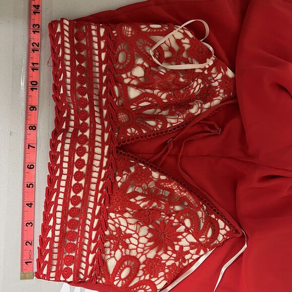 Kimcine Red Lace Jumpsuit Size S Wedding Guest Crisscross Back Formal Party Prom - Picture 16 of 16